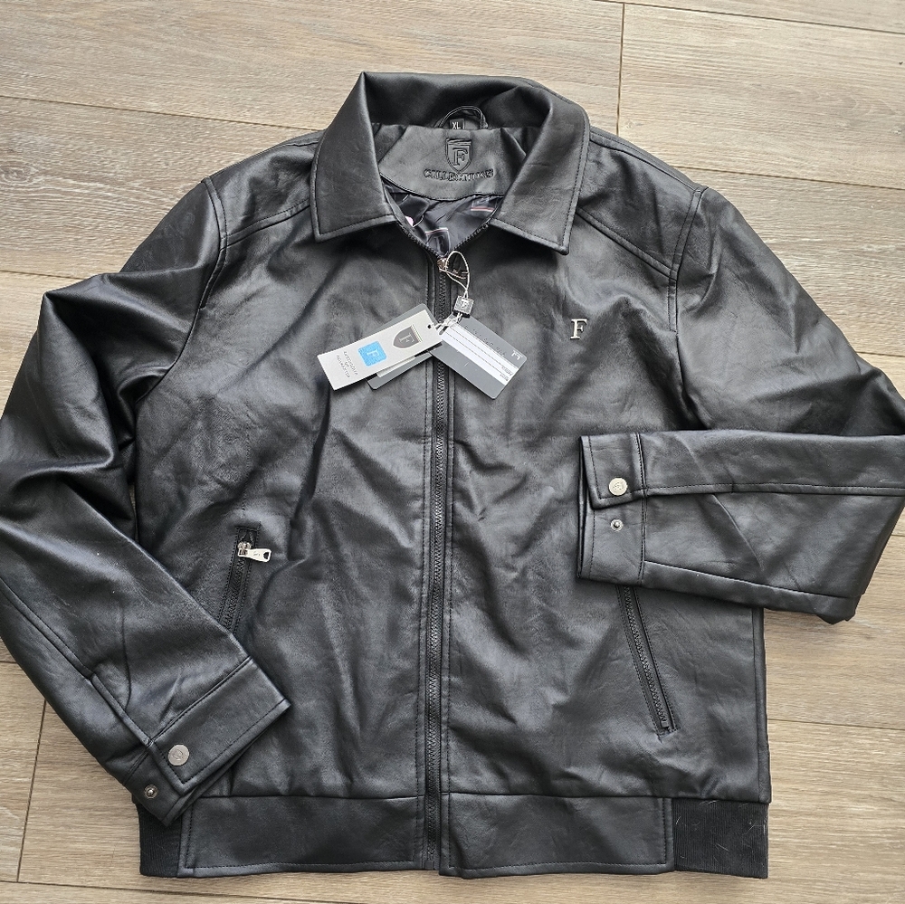 Mens F Collection Leather Jacket